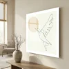 dessin oiseau minimaliste sur plexiglass Dessin oiseau minimaliste