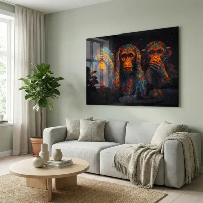 Tableau 3 singes pop art