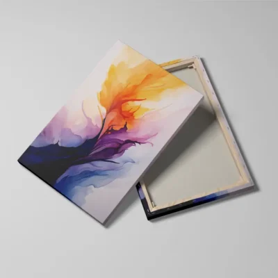 tableau abstrait aquarelle detail toile tendue Tableau abstrait aquarelle