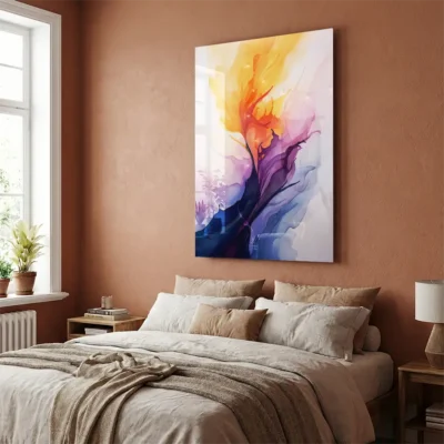 tableau abstrait aquarelle sur plexiglass Tableau abstrait aquarelle