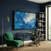 Tableau abstrait bleu