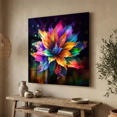 Tableau abstrait fleur
