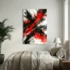 tableau abstrait noir et rouge sur alu Tableau abstrait noir et rouge