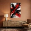 tableau abstrait noir et rouge sur plexiglass Tableau abstrait noir et rouge
