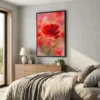 tableau aquarelle coquelicot avec cadre flottant Tableau aquarelle coquelicot