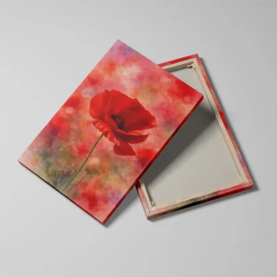 tableau aquarelle coquelicot detail toile tendue Tableau aquarelle coquelicot