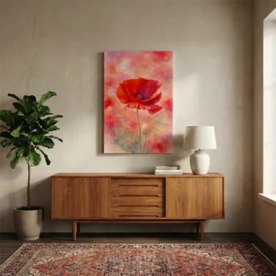 tableau aquarelle coquelicot sur toile tendue Tableau aquarelle coquelicot