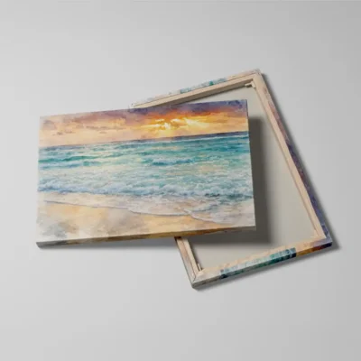 tableau aquarelle mer detail toile tendue Tableau aquarelle mer