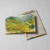 tableau aquarelle paysage detail toile tendue Tableau aquarelle paysage