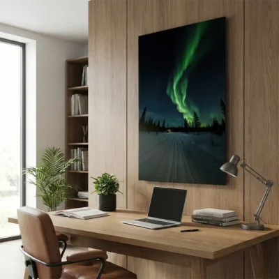 tableau aurore boreale sur alu Tableau aurore boréale