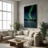 tableau aurore boreale sur toile tendue Tableau aurore boréale