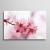 Tableau branche de cerisier en fleurs roses sakura sur fond pastel, style japonais printanier