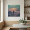 Tableau cerf montagne