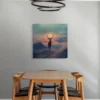 Tableau cerf montagne