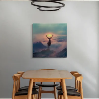Tableau cerf montagne