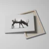 tableau cerf scandinave detail toile tendue Tableau cerf scandinave