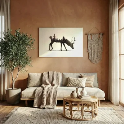 tableau cerf scandinave sur alu Tableau cerf scandinave