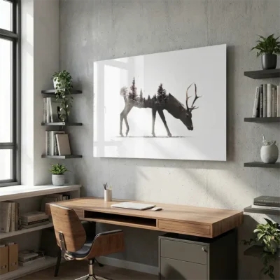 tableau cerf scandinave sur plexiglass Tableau cerf scandinave