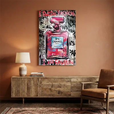 tableau chanel street art sur plexiglass Tableau Chanel street art