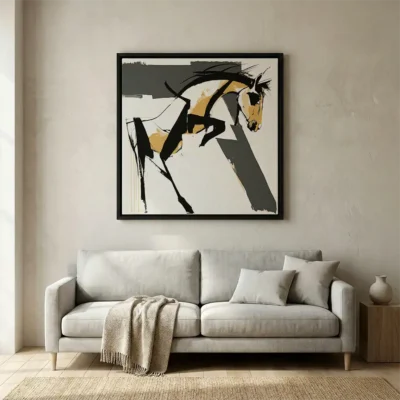 Tableau cheval abstrait
