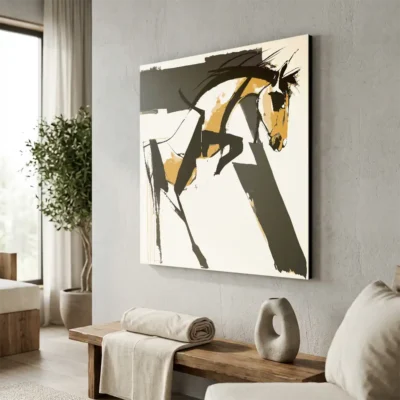 Tableau cheval abstrait