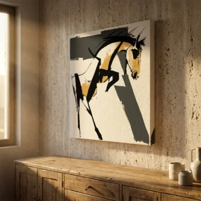 Tableau cheval abstrait