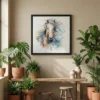 Tableau cheval aquarelle