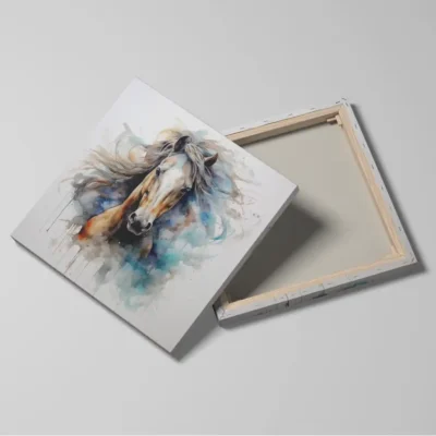 Tableau cheval aquarelle