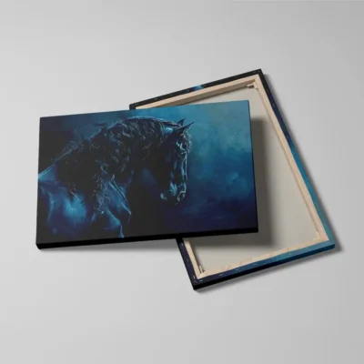 Tableau cheval bleu