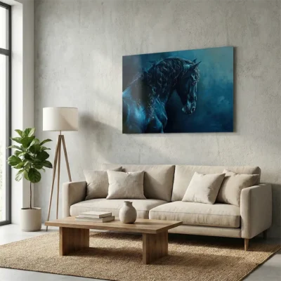 Tableau cheval bleu