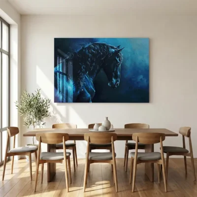 Tableau cheval bleu