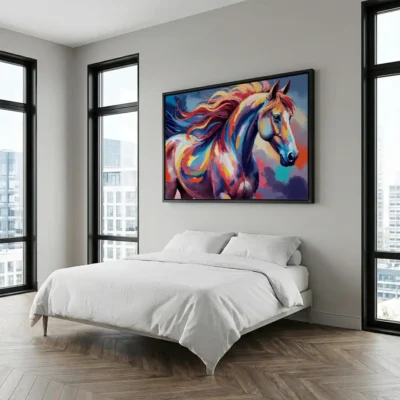 Tableau cheval coloré