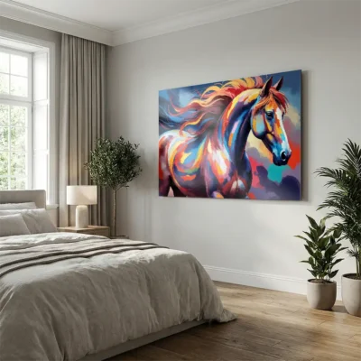 Tableau cheval coloré