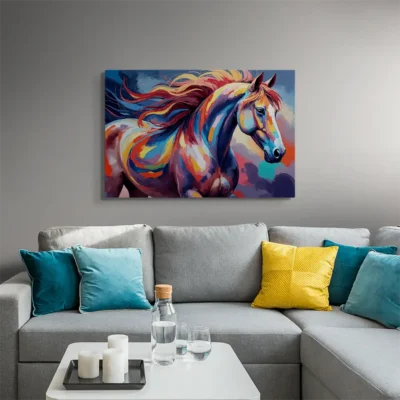 Tableau cheval coloré