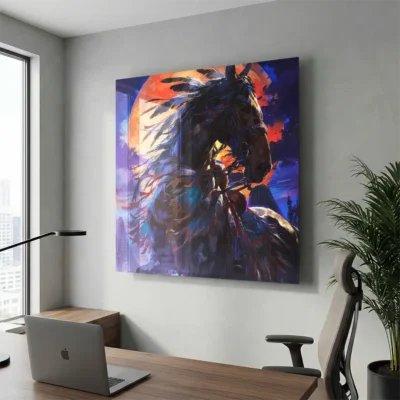 tableau cheval indien sur plexiglass Tableau cheval indien