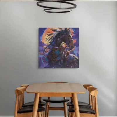 tableau cheval indien sur toile tendue Tableau cheval indien