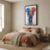 Tableau éléphant multicolore