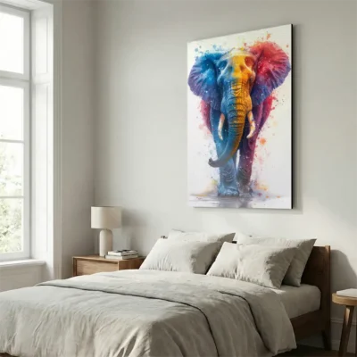 Tableau éléphant multicolore