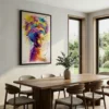 Tableau femme africaine multicolore