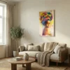 Tableau femme africaine multicolore