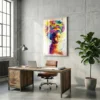 Tableau femme africaine multicolore