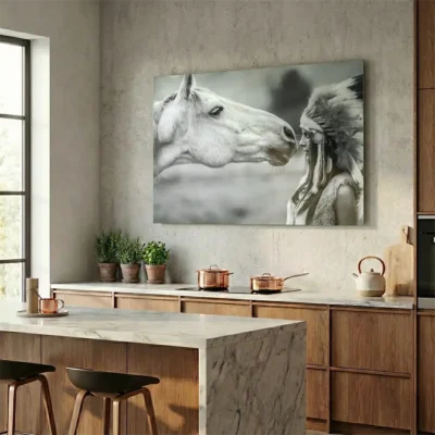 tableau femme et cheval sur alu Tableau femme et cheval