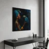 Tableau femme et perroquet
