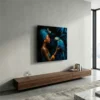 Tableau femme et perroquet