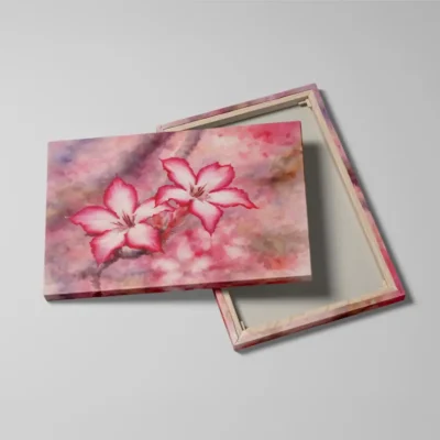 tableau fleurs aquarelle detail toile tendue Tableau fleurs aquarelle