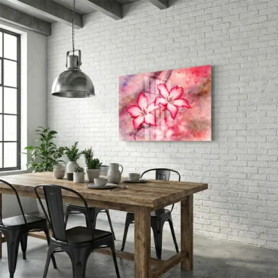 tableau fleurs aquarelle sur plexiglass Tableau fleurs aquarelle
