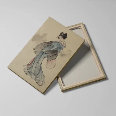 tableau geisha traditionnel detail toile tendue Tableau geisha traditionnel - Hokusai