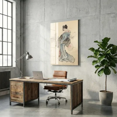 tableau geisha traditionnel sur plexiglass Tableau geisha traditionnel - Hokusai