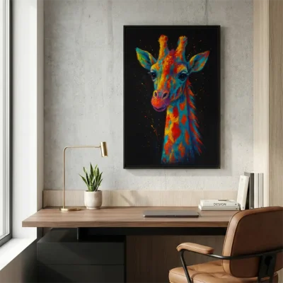 Tableau girafe pop art
