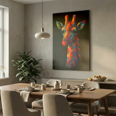 Tableau girafe pop art